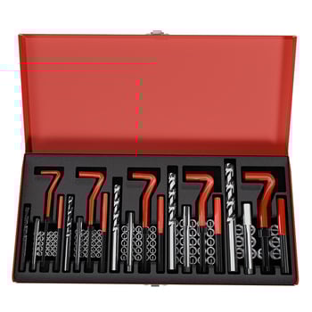 Σετ εργαλείων επισκευής σπειρώματος 131 τεμάχια, χειροκίνητα αυτοτρύπτικα εξαρτήματα για βίδες, εργαλείο επισκευής σπειρώματος για μπουζί ανάφλεξης και τρυπάνι για σπειρώματα