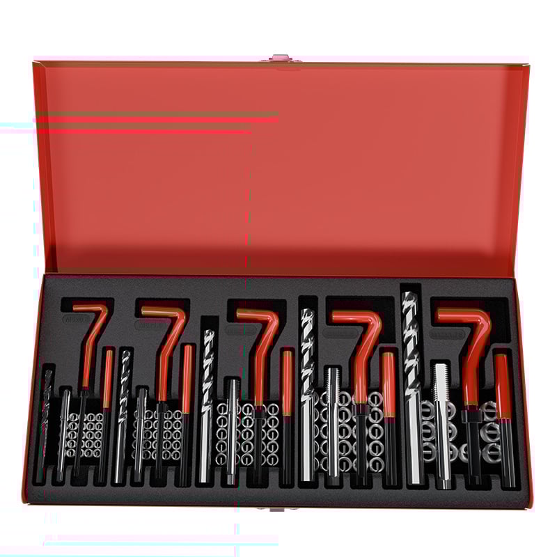 Σετ εργαλείων επισκευής σπειρώματος 131 τεμάχια, χειροκίνητα αυτοτρύπτικα εξαρτήματα για βίδες, εργαλείο επισκευής σπειρώματος για μπουζί ανάφλεξης και τρυπάνι για σπειρώματα