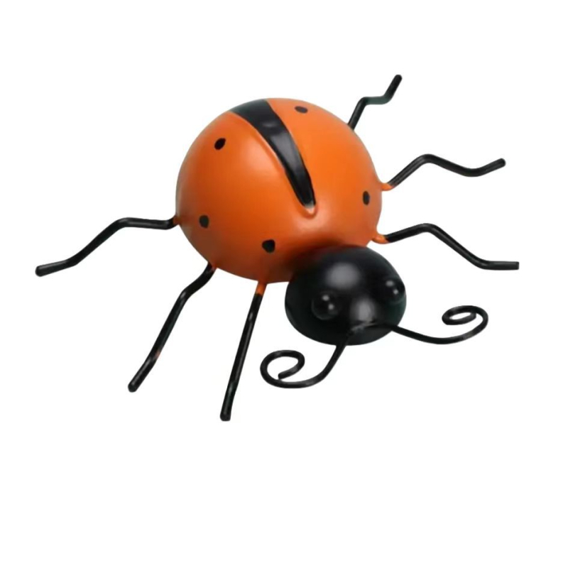 Kovani željezni ukras s motivom ladybug za dom i vrt – Hua Jie, materijal: željezo, stil: moderni minimalistizam, proces: drugi