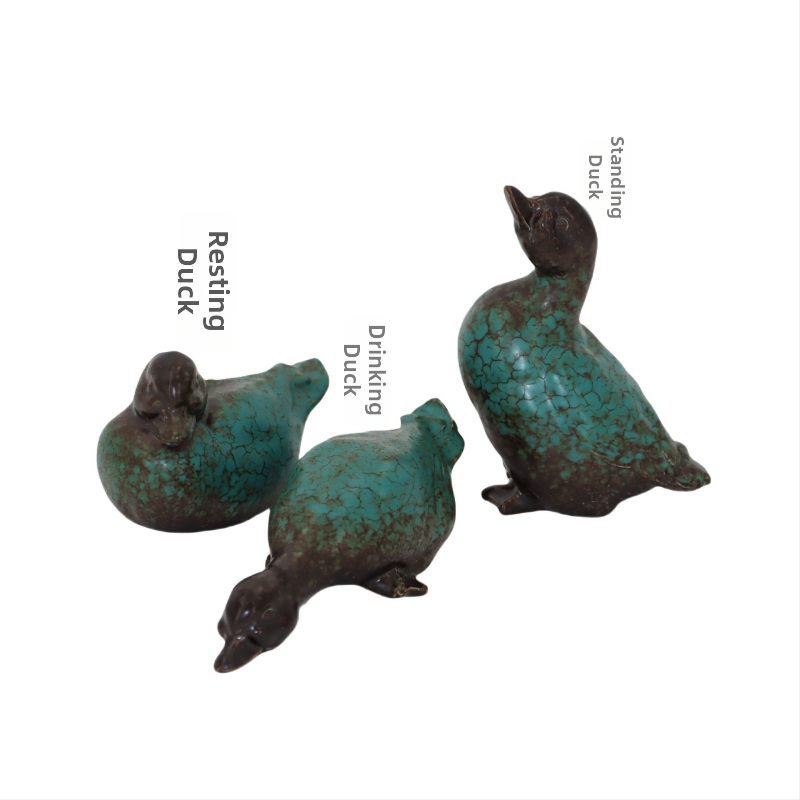 Keramický Tea Pet kačka do záhrady - moderný minimalistický dizajn, glazovaná povrchová úprava, materiál keramika, technika: vypaľovanie v peci, Import: Nie