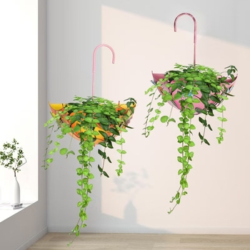 Γλάστρα-ομπρέλα από σίδηρο με γεωμετρικό σχήμα για οικία, κήπο, πλατεία και γραφείο – αγροτικό στυλ