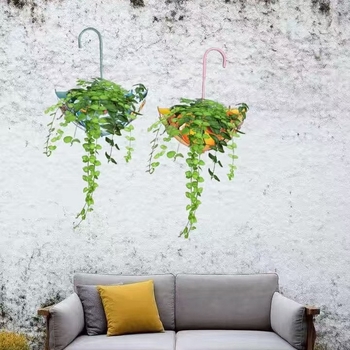 Γλάστρα-ομπρέλα από σίδηρο με γεωμετρικό σχήμα για οικία, κήπο, πλατεία και γραφείο – αγροτικό στυλ