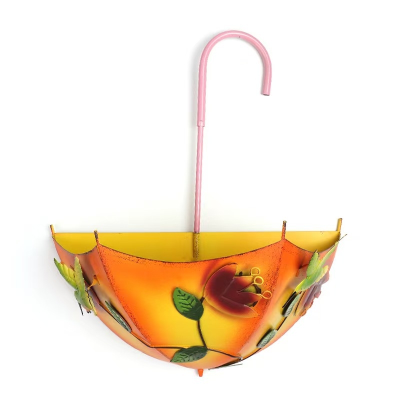 Γλάστρα-ομπρέλα από σίδηρο με γεωμετρικό σχήμα για οικία, κήπο, πλατεία και γραφείο – αγροτικό στυλ