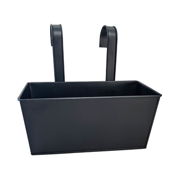 Viseći metalni pravokutni žardinjer, kovanog željeza, s odvojivim visećim spremnikom za vanjske prostore