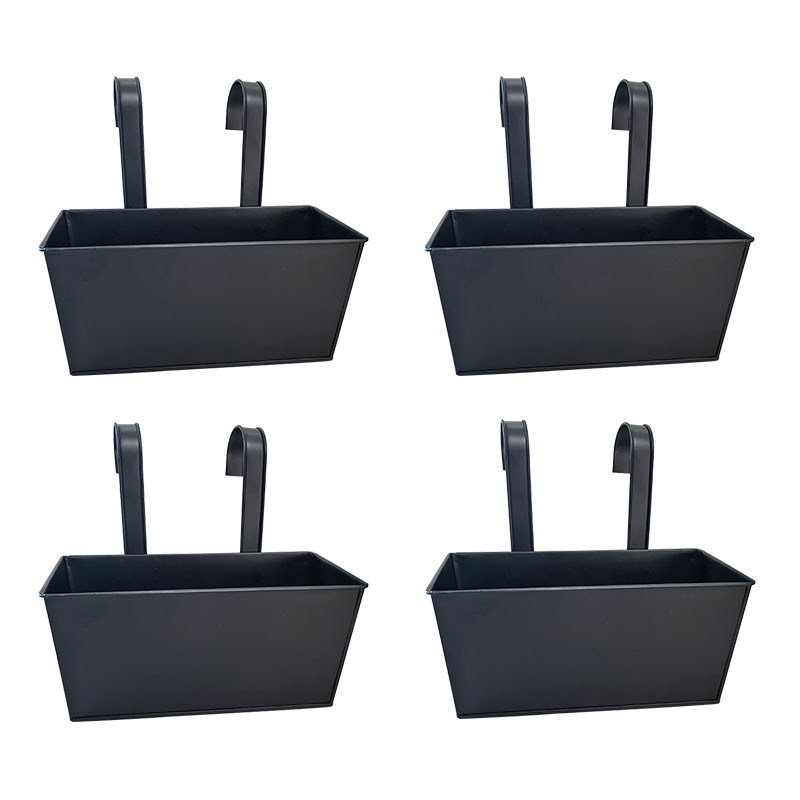 Viseći metalni pravokutni žardinjer, kovanog željeza, s odvojivim visećim spremnikom za vanjske prostore