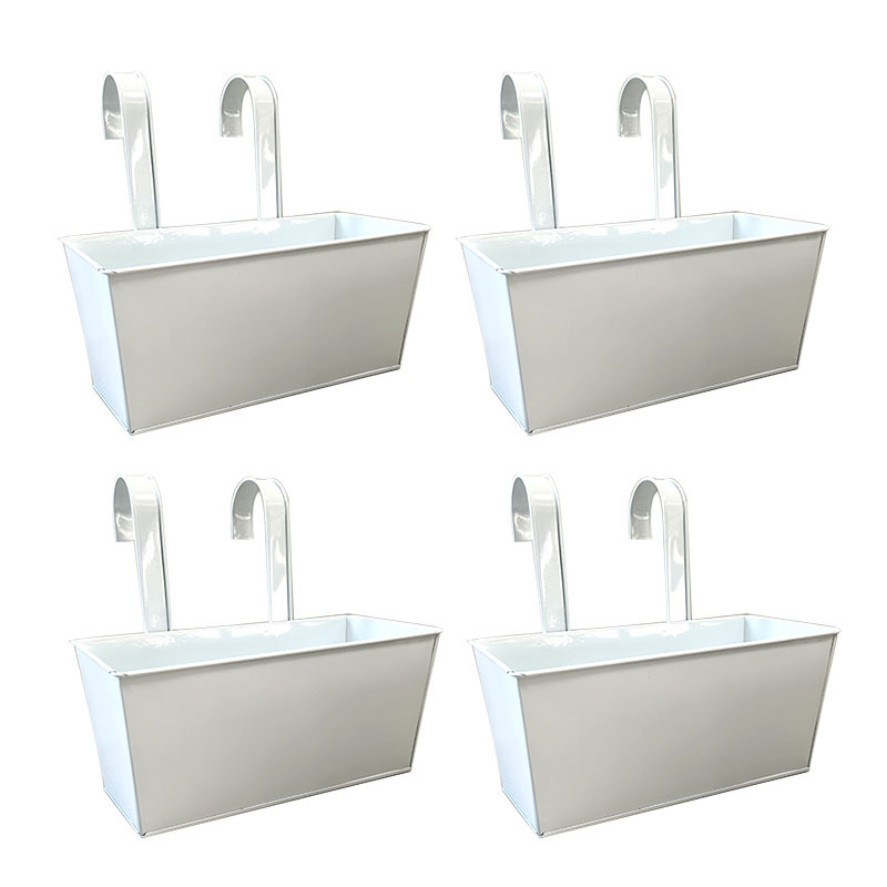 Viseći metalni pravokutni žardinjer, kovanog željeza, s odvojivim visećim spremnikom za vanjske prostore