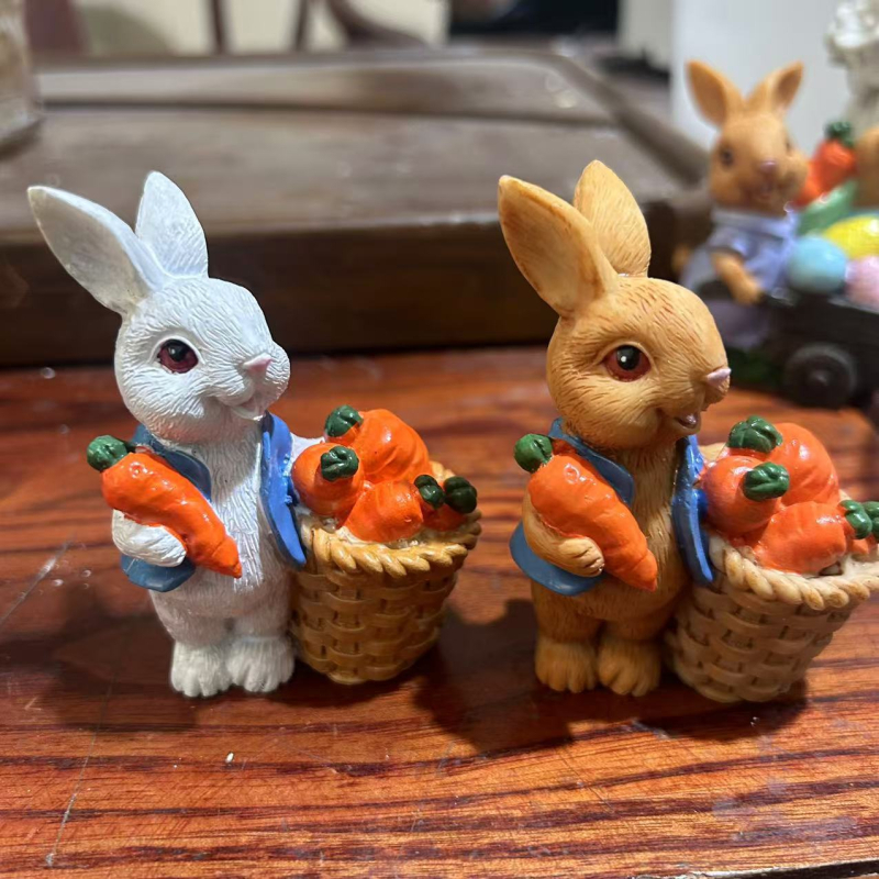 Uskrsni zeko od smole za vanjski vrt i bonsai – figura životinje Hongxin