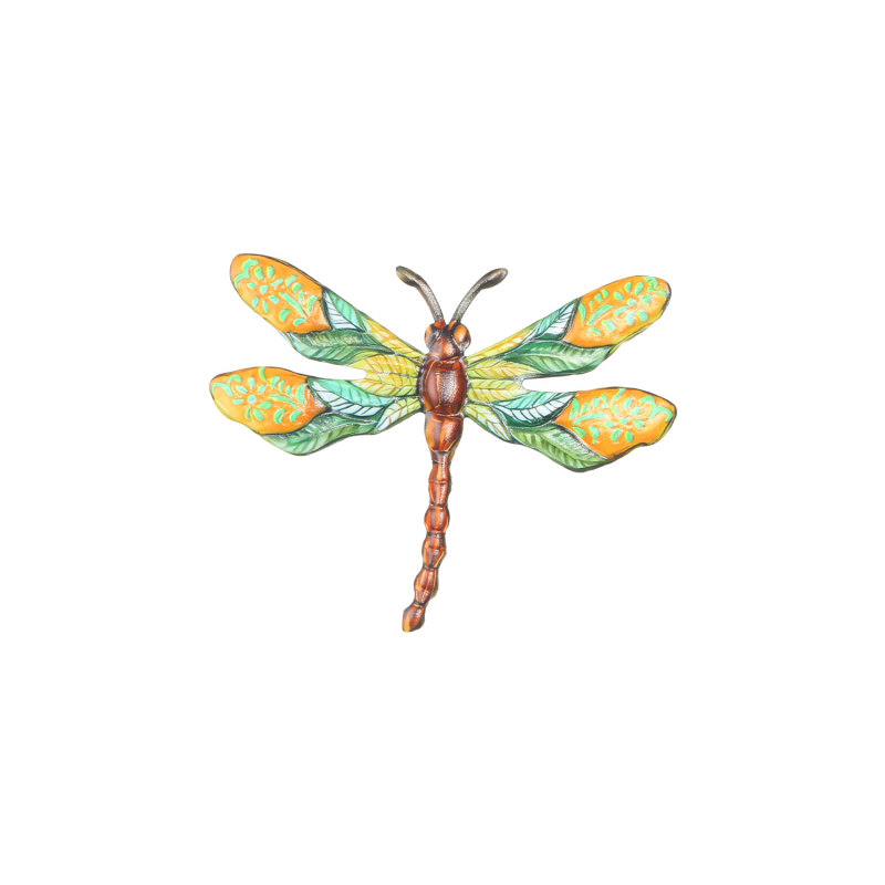 Dragonfly kovana zidna dekoracija — za vrt i dom (Materijal: kovano željezo; Kategorija: zidna umjetnost od željeza; Primjena: univerzalno, vrt, unutarnje i vanjske)
