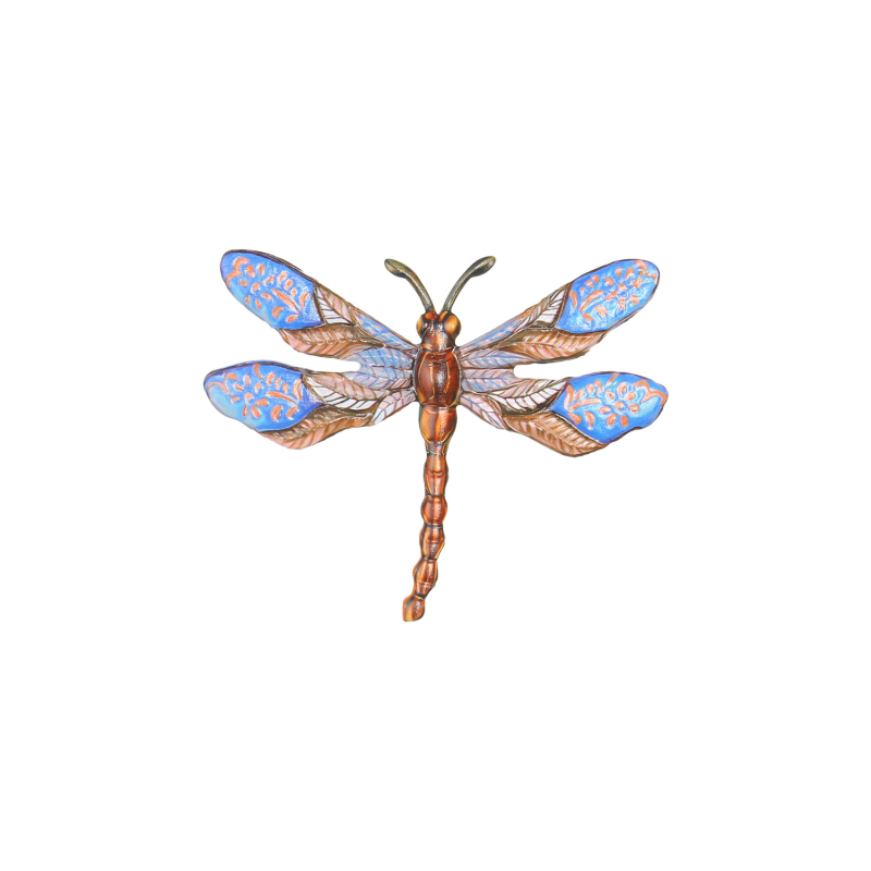 Dragonfly kovana zidna dekoracija — za vrt i dom (Materijal: kovano željezo; Kategorija: zidna umjetnost od željeza; Primjena: univerzalno, vrt, unutarnje i vanjske)