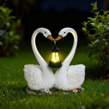 Antuo gyanta kültéri kertszobor napelemes világítással, virágok és madarak motívummal (DDYZTE)