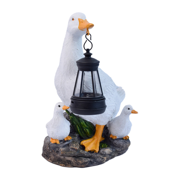 Antuo gyanta kültéri kertszobor napelemes világítással, virágok és madarak motívummal (DDYZTE)