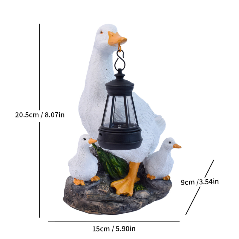 Antuo gyanta kültéri kertszobor napelemes világítással, virágok és madarak motívummal (DDYZTE)