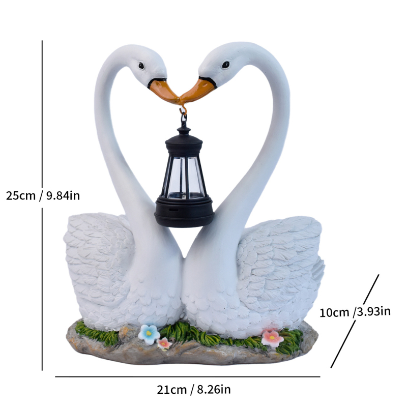 Antuo gyanta kültéri kertszobor napelemes világítással, virágok és madarak motívummal (DDYZTE)