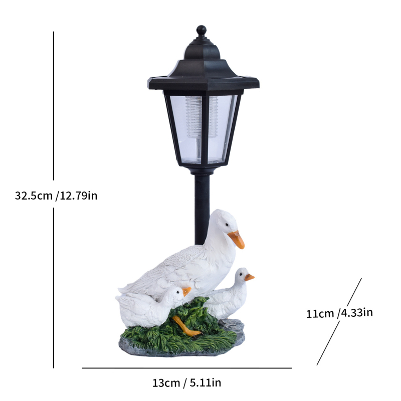 Antuo gyanta kültéri kertszobor napelemes világítással, virágok és madarak motívummal (DDYZTE)