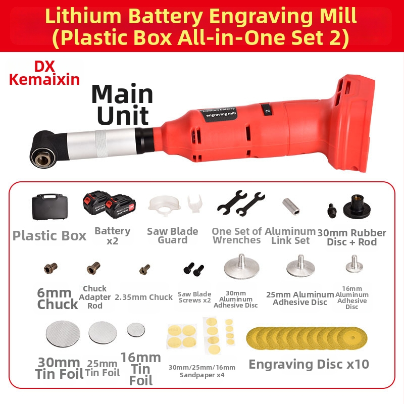 Li-ion akkumulátoros fugatisztító eszköz öt sebességfokozatú vezérléssel, 21V, vezeték nélküli, súlya 2,8 kg, fuga k tisztítására, gravírozásra, marásra és polírozásra, valamint formák javítására
