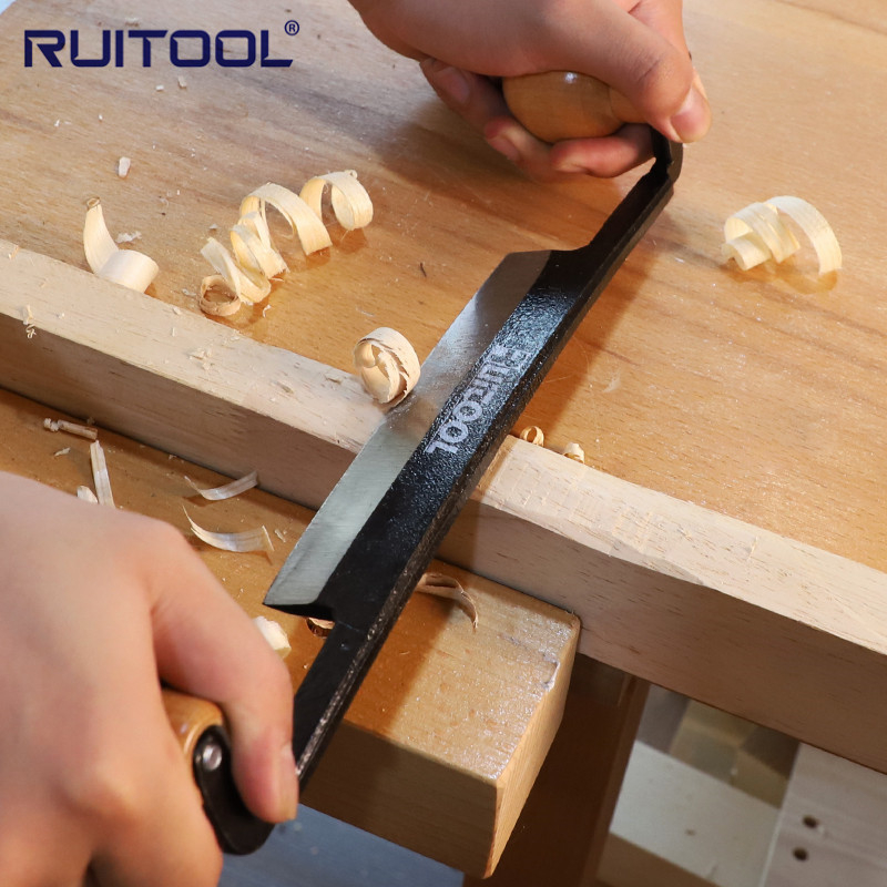 RUITOOL Draw Knife, dvoručni drvosječa nož s ravnim oštricom za plosko hobanje