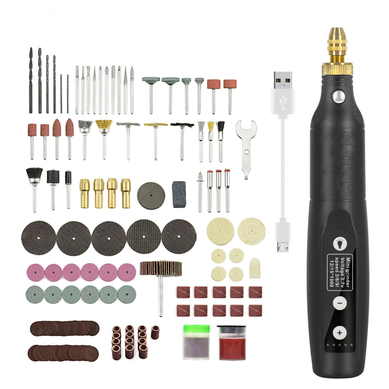 Carpenter Music – Töltéses Mini Elektronikus Maró Gravíró Tollal, 5V Li‑Ion Akkumulátor, Kompatibilis 110–220V‑val, Multifunkciós Fúrókészlet