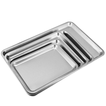 Tavă pătrată din oțel inoxidabil, suprafață lucioasă, stil minimalist modern