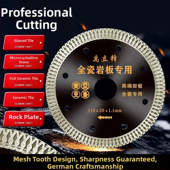 Gyémánt csempevágó korong sarokcsiszolóhoz – ultra vékony száraz vágás, teljes kerámia, fog nélküli