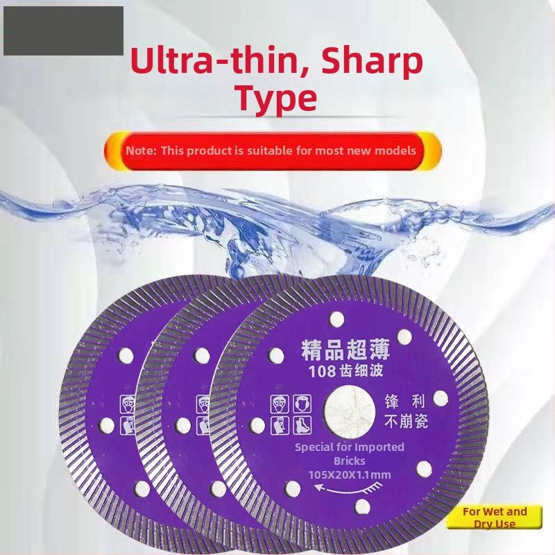 Gyémánt csempevágó korong sarokcsiszolóhoz – ultra vékony száraz vágás, teljes kerámia, fog nélküli