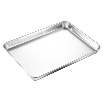 Tavă de copt din oțel inoxidabil 304, fund plat, pătrat, antiderapant, compatibilă cu cuptorul cu microunde