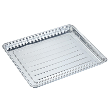 Еднократна кутия за обяд от алуминиево фолио за открито барбекю, плитък правоъгълен съд за печене, подходяща за микровълнова, биоразградима