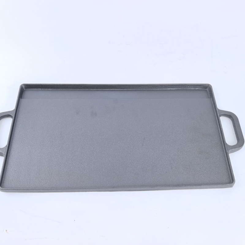 Gril tava od lijevanog željeza, dvostrana, kvadratnog oblika, bez premazivanja, za kampiranje, lako se čisti, bez dima, 2,9–3,5 kg, prilagodljiva