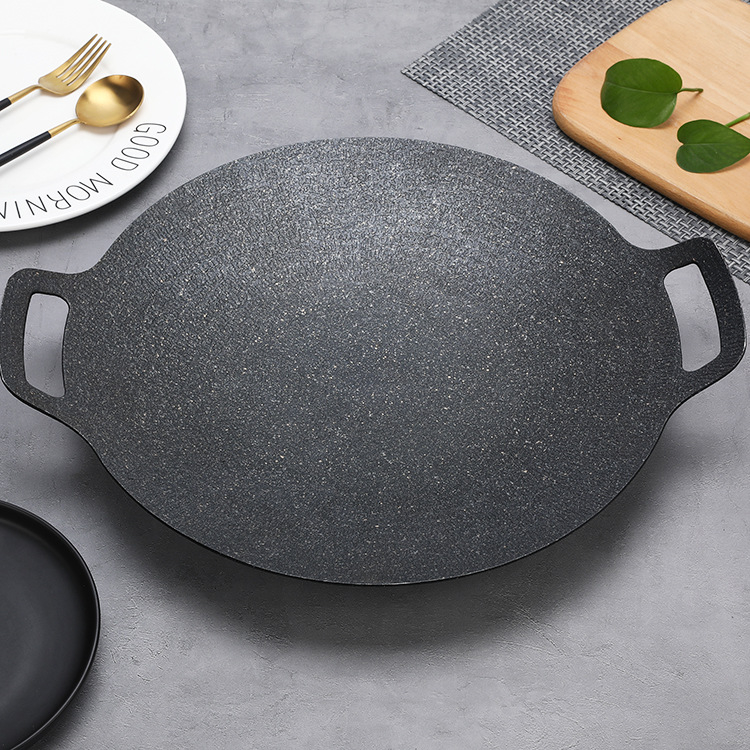 Korejski stil grill ploča s Maifan kamenom, non-stick, za kampiranje na otvorenom, Teppanyaki stil, kompatibilna s indukcijskom pločom