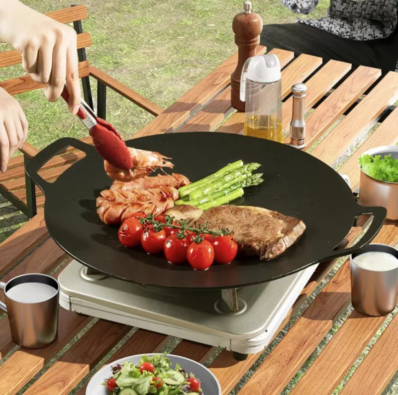 Korejski stil grill ploča s Maifan kamenom, non-stick, za kampiranje na otvorenom, Teppanyaki stil, kompatibilna s indukcijskom pločom