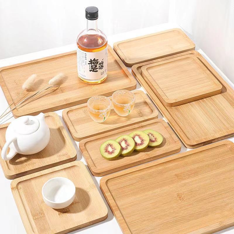 Pravougaoni pladanj za posluživanje od bambusa – japanskog stila večernji tanjur, za kolače i užine, moderni minimalistički tanjur za voće