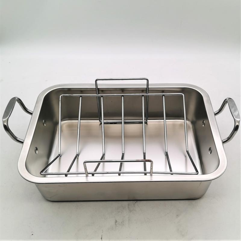 Τετράγωνο τηγάνι σχάρας από ανοξείδωτο χάλυβα – JN, βάρος 2.5, σετ 2 τεμάχια