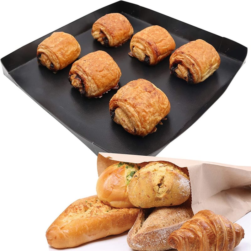 PTFE tapadásmentes sütőtepsi, négyszögletes alakú, multifunkcionális, könnyen tisztítható (Anyag: PTFE; Forma: Négyszögletes; Tömeg: 0,2 kg)