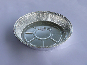 Aluminijska posuda za pečenje od aluminijske folije, okruglog oblika, rađena od rastezanja i štancanja, težina 0,059 kg, blister pakiranje 4 komada.