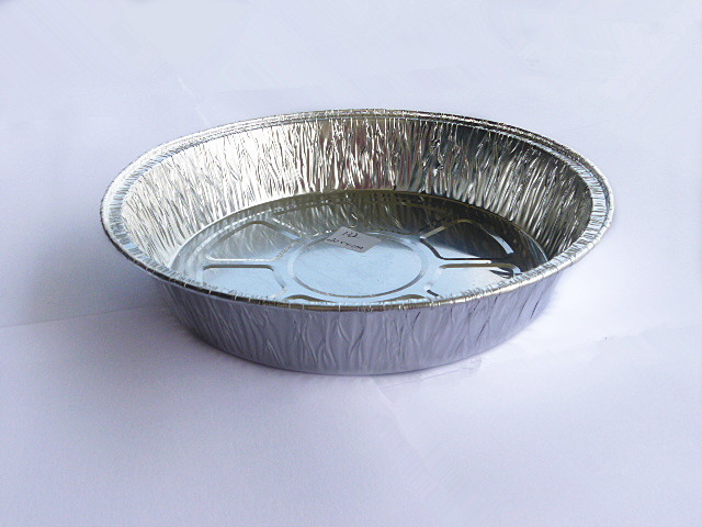 Aluminijska posuda za pečenje od aluminijske folije, okruglog oblika, rađena od rastezanja i štancanja, težina 0,059 kg, blister pakiranje 4 komada.