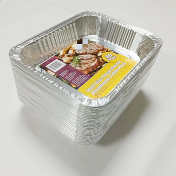Еднократна тава от алуминиево фолио, правоъгълна, обем 3500 ml, за барбекю и готвене на открито, подходяща за микровълнова печка