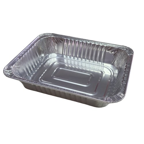 Еднократна тава от алуминиево фолио, правоъгълна, обем 3500 ml, за барбекю и готвене на открито, подходяща за микровълнова печка
