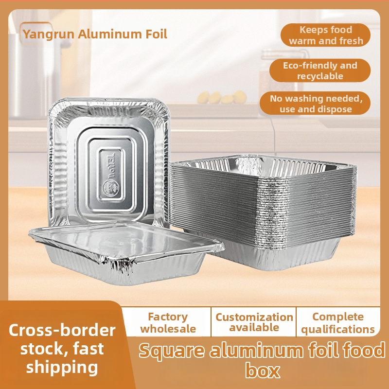 Еднократна тава от алуминиево фолио, правоъгълна, обем 3500 ml, за барбекю и готвене на открито, подходяща за микровълнова печка