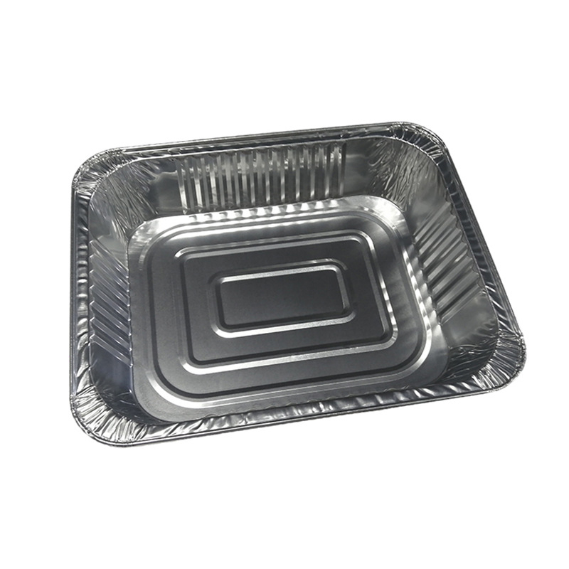 Еднократна тава от алуминиево фолио, правоъгълна, обем 3500 ml, за барбекю и готвене на открито, подходяща за микровълнова печка