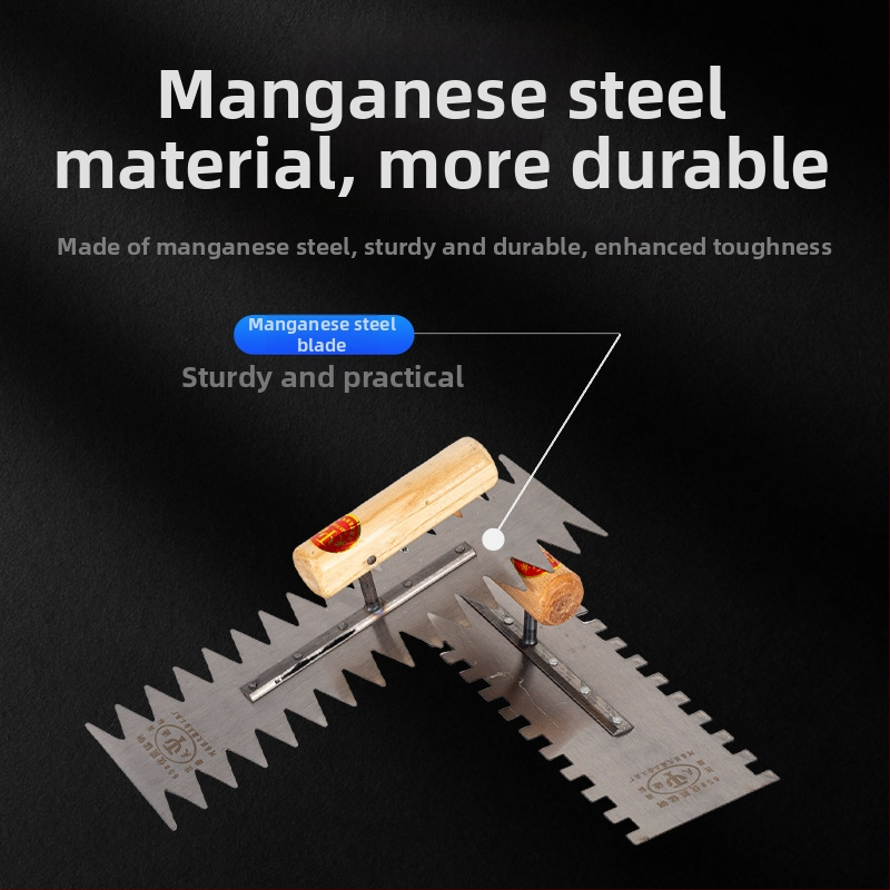 Zúbkovaná špachtľa s ostrými zubmi na kladenie dlaždíc a mramoru
