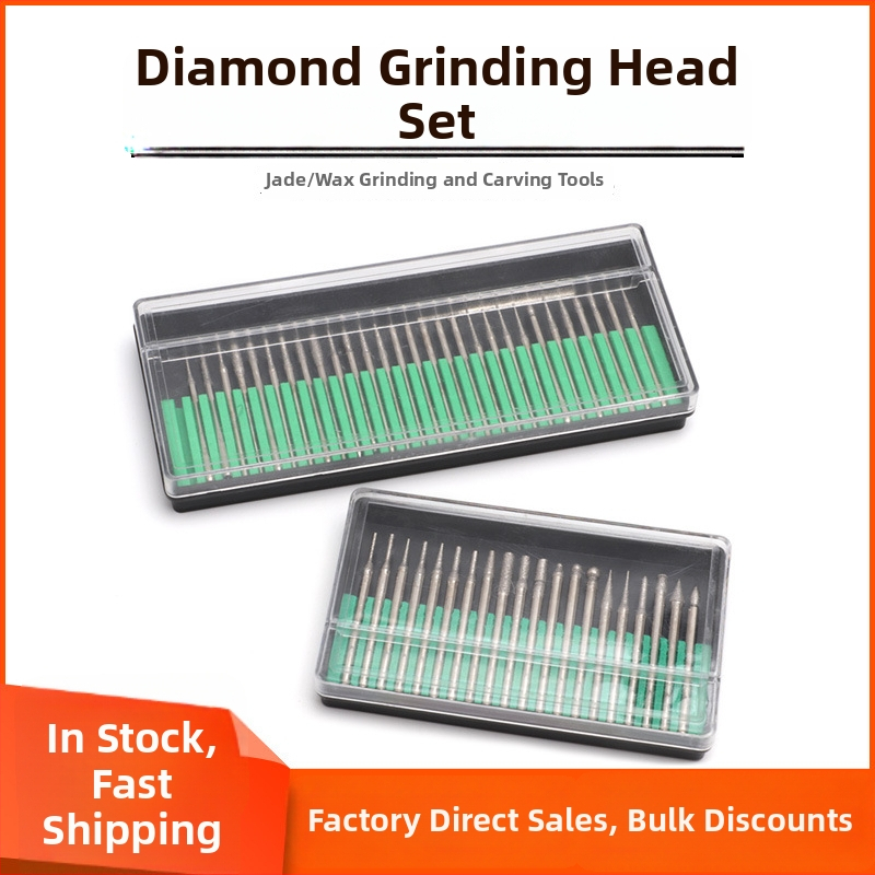 Sada brúsnych hláv pre frézu: hlava na brúsenie z emeryovej zliatiny, diamantová brúsna hlava, otočný súbor, fréza na brúsenie, sada brúsnych nástrojov