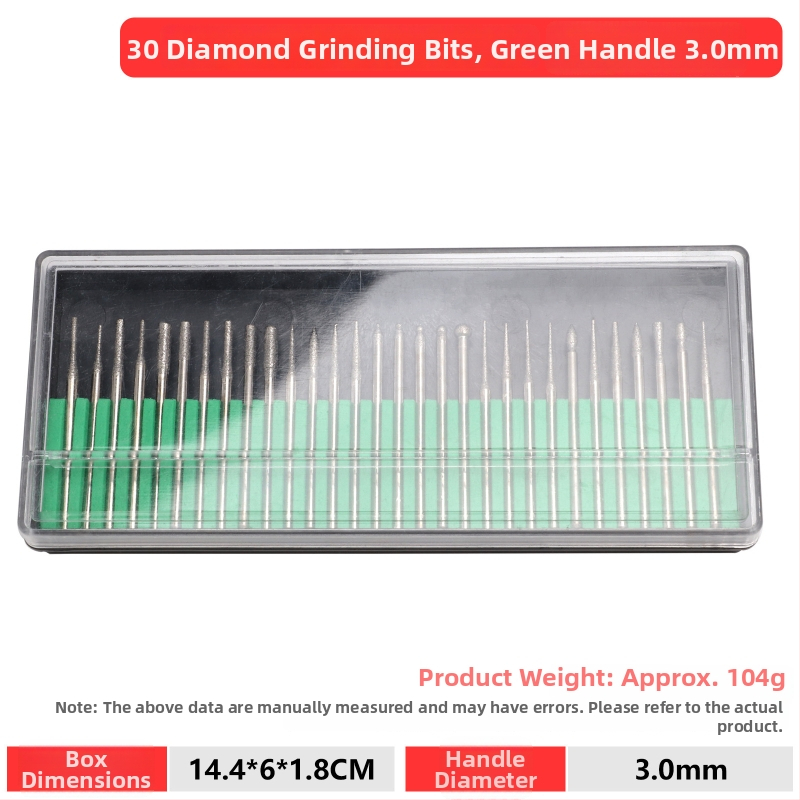 Sada brúsnych hláv pre frézu: hlava na brúsenie z emeryovej zliatiny, diamantová brúsna hlava, otočný súbor, fréza na brúsenie, sada brúsnych nástrojov