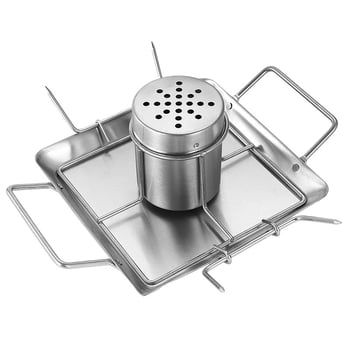 Rozsdamentes acélból készült összecsukható grillrács csirke- és pulyka számára, hordozható, négyzetes forma, 624 g