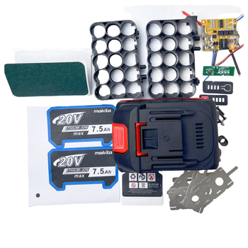 Makita stil 18650 paket baterija s debelim kućištem i prikazom napona – kompletan set dodatne opreme, 10/15 ćelija, plastična konstrukcija