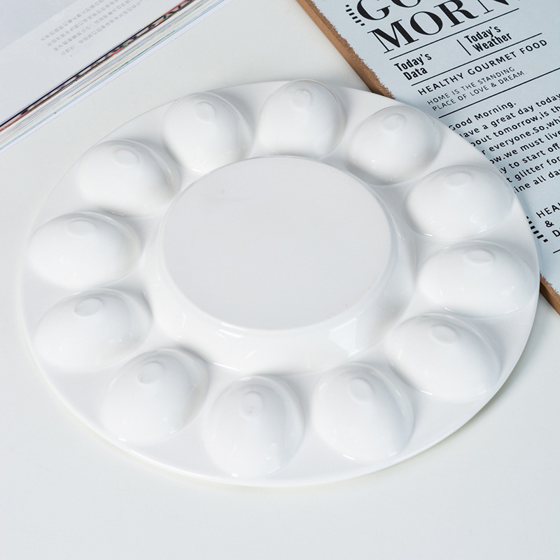 Francuski stil porcelnani kalup za pečenje, okrugli, jednobojni dizajn, nordijski stil, pogodan za mikrovalnu