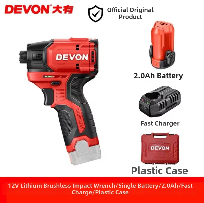 Devon bezuhlíkový Li‑Ion bezdrôtový vŕtací skrutkovač, viacrýchlostný, dopredu/dozadu, model 5767