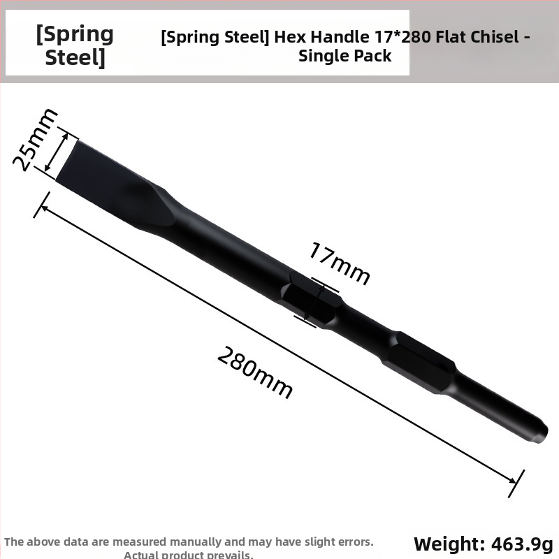 Fuxin edzett rugóacélból készült véső elektromos ütvefúróhoz — markolat: hatszögletes/négyzetes, Króm-vanádium ötvözet, alkalmas elektromos ütőre és furatokra, termékkód C3-spring steel chisel