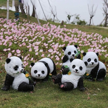 He cheng Vanjska Panda Skulptura za Vrt - Ugravirana, Jednostavnog i Modernog Stila, Za Travnjak i Dvorište, Idealno Kao Poslovni Poklon