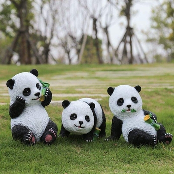 He cheng Vanjska Panda Skulptura za Vrt - Ugravirana, Jednostavnog i Modernog Stila, Za Travnjak i Dvorište, Idealno Kao Poslovni Poklon
