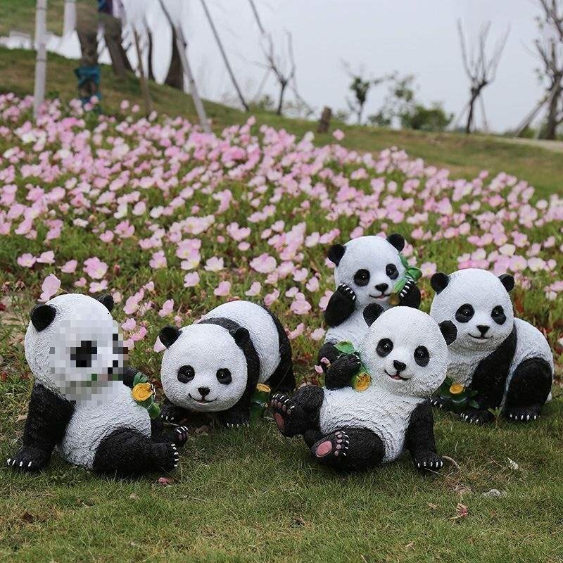 He cheng Vanjska Panda Skulptura za Vrt - Ugravirana, Jednostavnog i Modernog Stila, Za Travnjak i Dvorište, Idealno Kao Poslovni Poklon