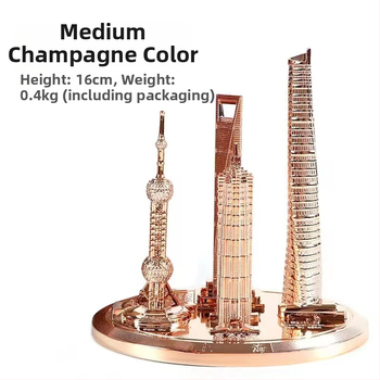 Set arhitektonskih modela od legure – Oriental Pearl Tower, Jinmao Building i Shanghai Center, suvenir u kineskom stilu za turističke memorije i poslovne darove